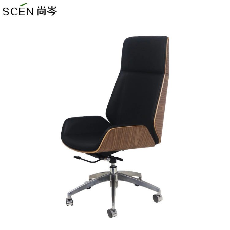 China Office Furniture Modern Design High Back Revolving Manager Boss Ergonomic Black Leather Swivel Lift Computer Executive Adjustable Gaming Office Chair