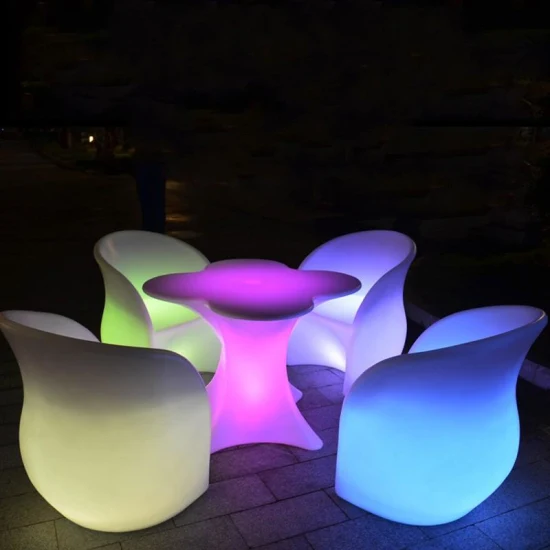 Chaise de canapé LED sans fil en plastique PE, chaise lumineuse LED pour meubles de télévision/maison/barre de discothèque/fête