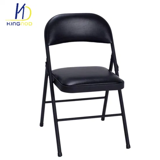 Commerce de gros intérieur pliable chaise pliante/chaise de conférence/ cuir PU noir chaise en métal prix pour conférence/banquet/bureau/visiteur/meubles de restauration